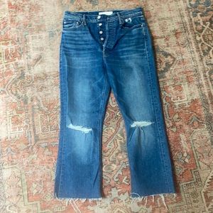 Mother cropped straight leg jean